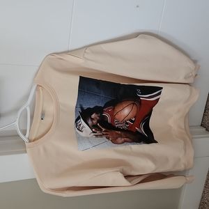 Beige Michael Jodran Crew Hoodid